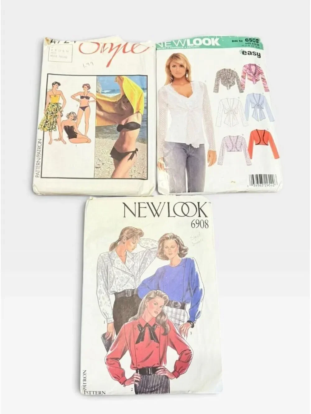 VTG Sewing Patterns Lot New Look 6559 6908 Style 4724
